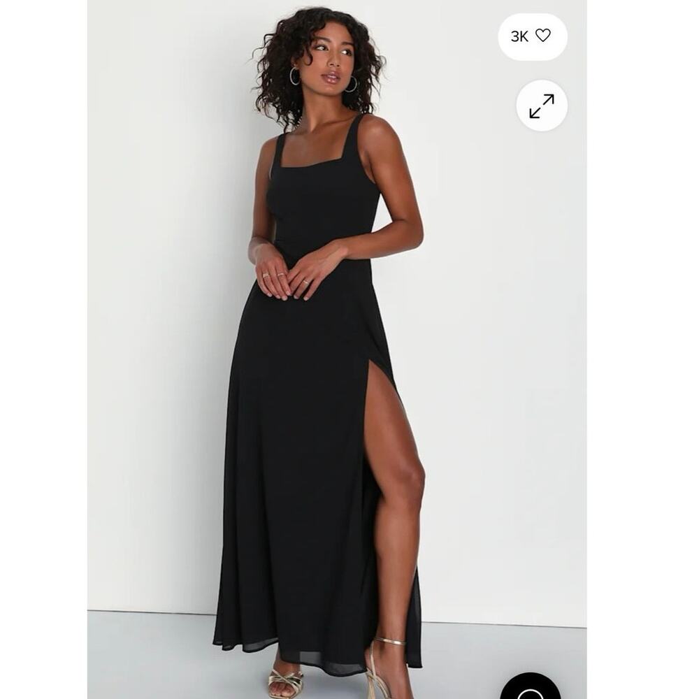 Lulu’s Remarkable Arrival Black Sleeveless Maxi Dress Size XL